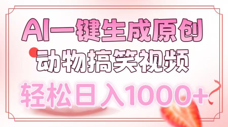 AI一键生成原创动物搞笑视频，轻松日入1000+-爱搜