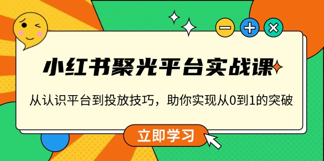 小红书 聚光平台实战课，从认识平台到投放技巧，助你实现从0到1的突破-爱搜