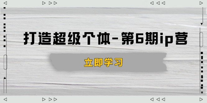 打造 超级个体-第6期ip营：商业认知,产品设计,成交演练,解决知识变现难题-爱搜