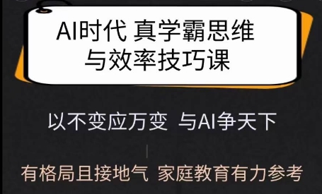 Ai时代真学霸思维与学习方法课，有格局且接地气，家庭教育有力参考-爱搜