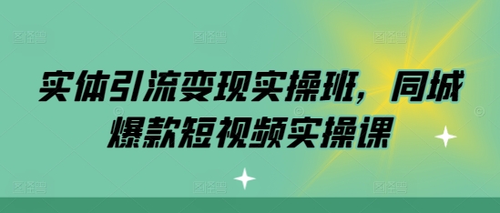 实体引流变现实操班，同城爆款短视频实操课-爱搜