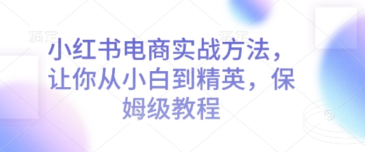 小红书电商实战方法，让你从小白到精英，保姆级教程-爱搜