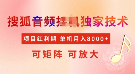 全网首发搜狐音频挂JI独家技术，项目红利期，可矩阵可放大，稳定月入8k【揭秘】-爱搜