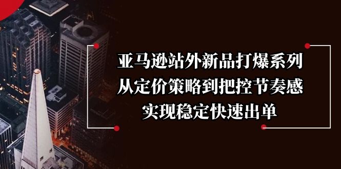 亚马逊站外新品打爆系列，从定价策略到把控节奏感，实现稳定快速出单-爱搜