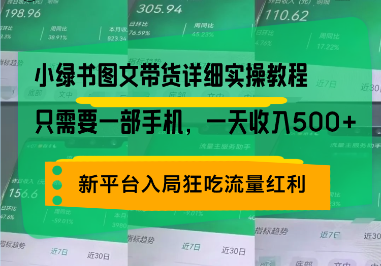 小绿书图文带货详细实操教程，只需要一部手机，一天收入500+，轻松变现-爱搜