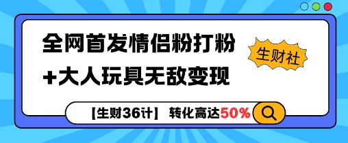 【生财36计】全网首发情侣粉打粉+大人玩具无敌变现-爱搜