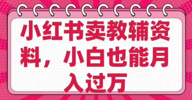 小红书卖教辅资料，0 成本，纯利润，售后成本极低，小白也能月入过W-爱搜