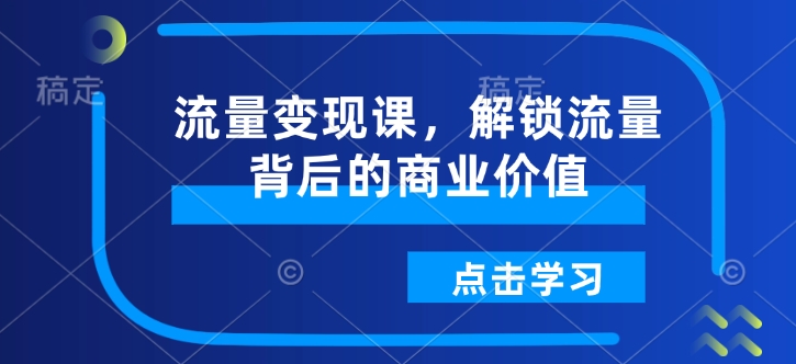 流量变现课，解锁流量背后的商业价值-爱搜