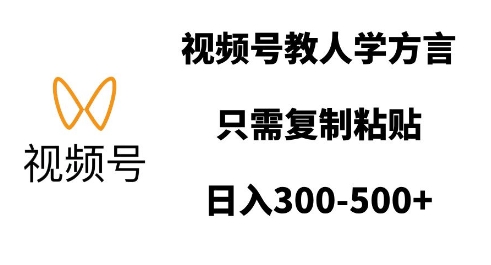 视频号教人学方言，只需复制粘贴，日入多张-爱搜