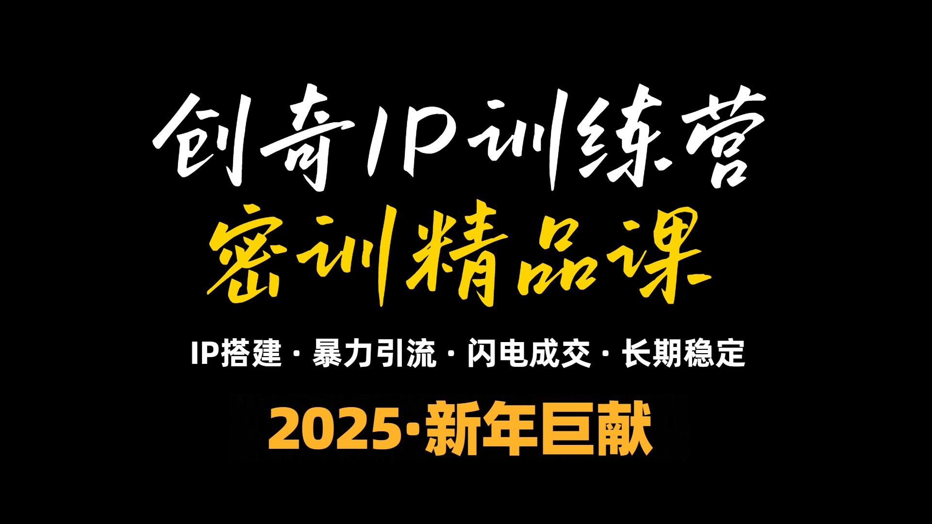 2025年“知识付费IP训练营”小白避坑年赚百万，暴力引流，闪电成交-爱搜