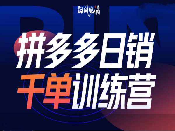 拼多多日销千单训练营第32期，2025开年变化和最新玩法-爱搜