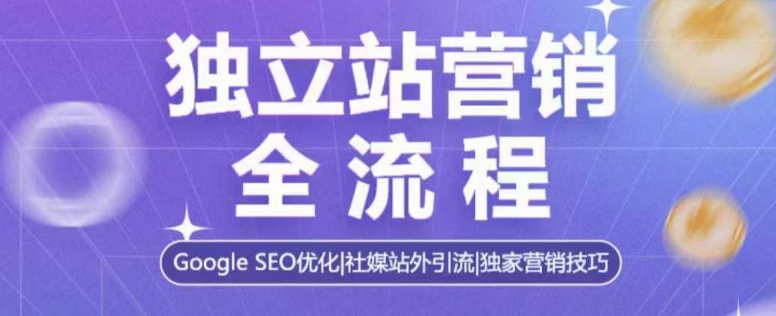 独立站营销全流程，Google SEO优化，社媒站外引流，独家营销技巧-爱搜