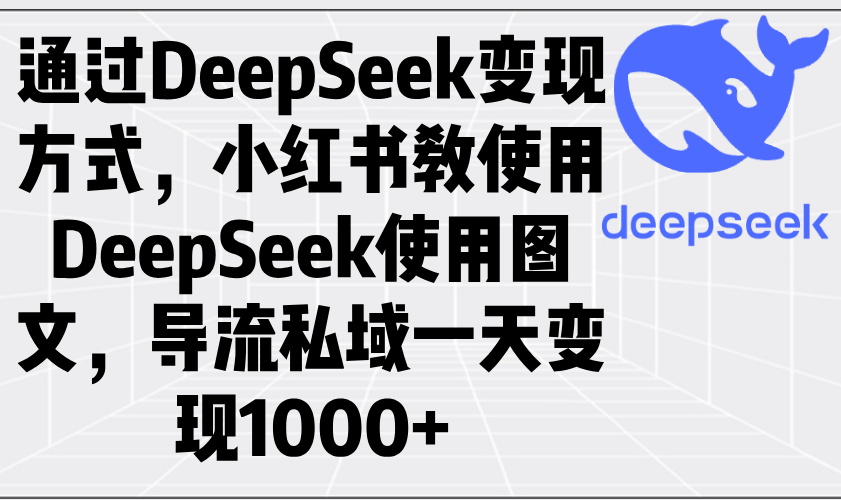 通过DeepSeek变现方式，小红书教使用DeepSeek图文，导流私域一天变现1000+-爱搜