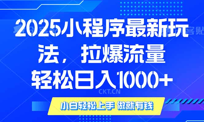 2025年小程序最新玩法，流量直接拉爆，单日稳定变现1000+-爱搜