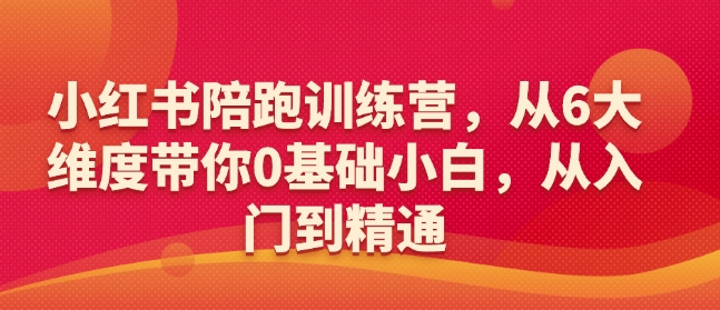 小红书陪跑训练营，从6大维度带你0基础小白，从入门到精通-爱搜