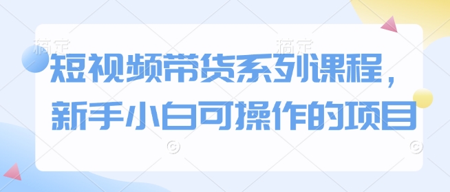 短视频带货系列课程，新手小白可操作的项目-爱搜